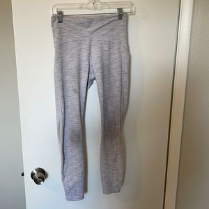 Lululemon heathered white align leggings + mesh